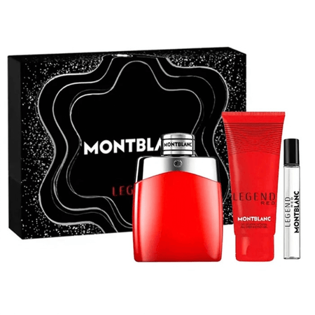 Mont Blanc Legend Red 100ml 3 Piece Gift Set - 100ml Eau de Parfum Spray, 7.5ml Eau de Parfum Spray, 100ml Shower Gel- Lillys Pharmacy and Health Store