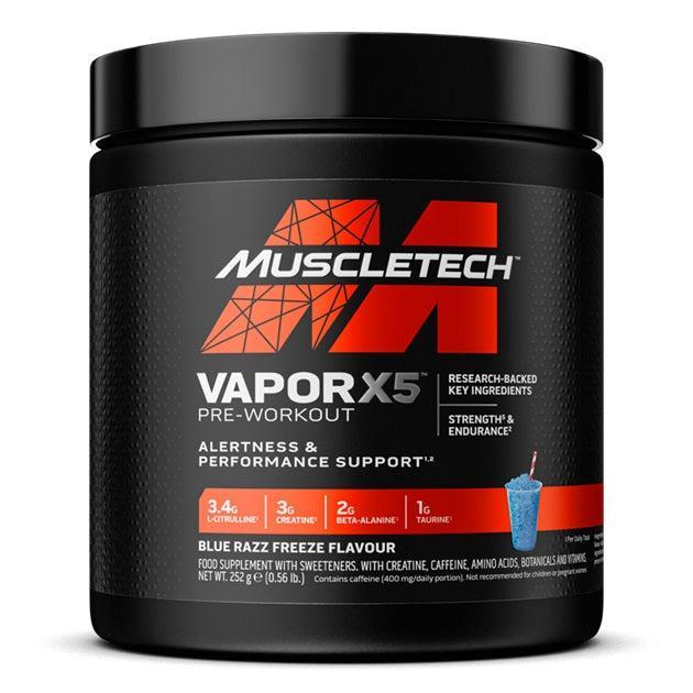 MuscleTech Vapor X5 Pre - Workout, Blue Razz Freeze - 252g