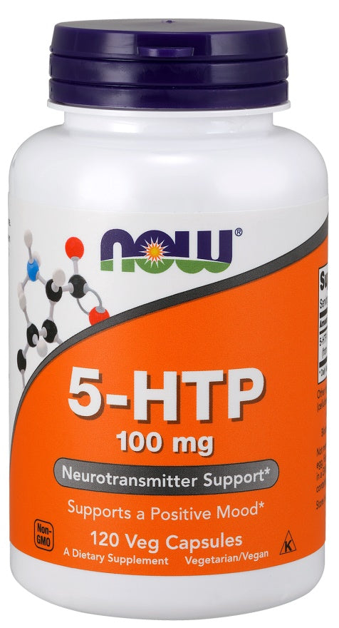 NOW Foods 5-HTP, 100mg - 120 Vcaps - Lilly's Pharmacy