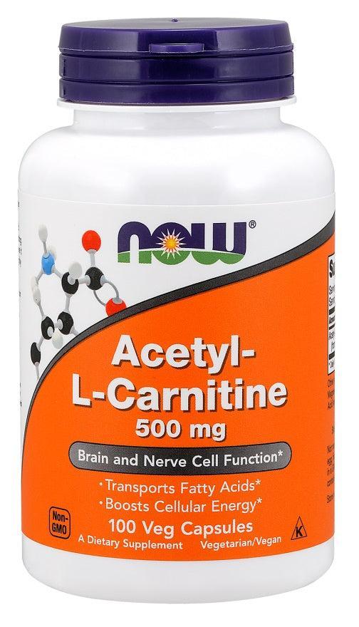 NOW Foods Acetyl-L-Carnitine, 500mg - 100 Vcaps - Lilly's Pharmacy
