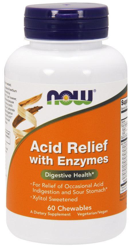 NOW Foods Acid Relief with Enzymes - 60 chewables - Lilly’s Pharmacy & Health Store