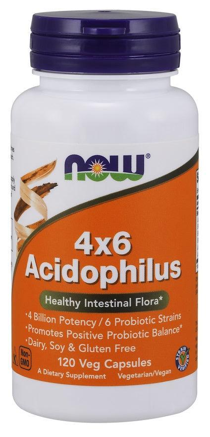 NOW Foods Acidophilus 4X6 - 120 vcaps - Lilly’s Pharmacy & Health Store