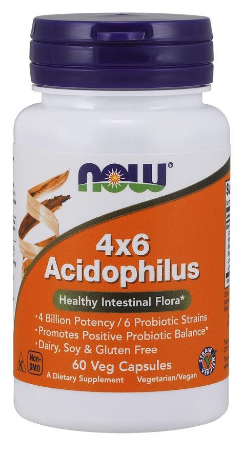 NOW Foods Acidophilus 4X6 - 60 Vcaps - Lilly's Pharmacy