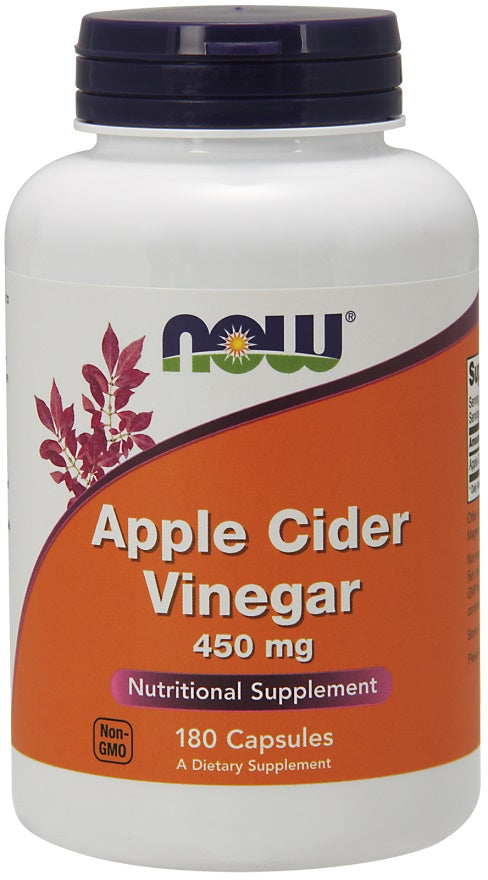 NOW Foods Apple Cider Vinegar, 450mg - 180 Vcaps - Lilly's Pharmacy