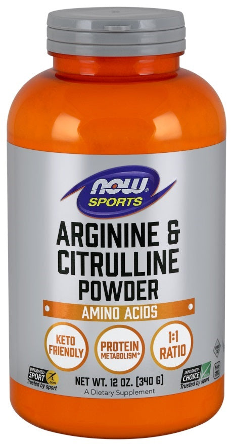 NOW Foods Arginine & Citrulline, Powder - 340g - Lilly's Pharmacy