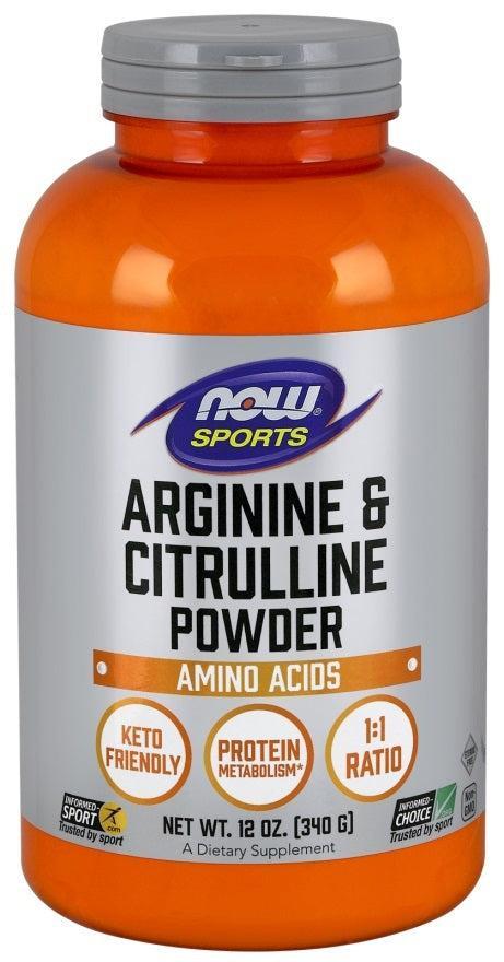 NOW Foods Arginine & Citrulline, Powder - 340g - Lilly's Pharmacy