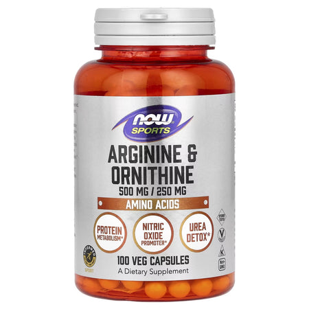 NOW Foods Arginine & Ornithine - 100 Vcaps - Lilly's Pharmacy