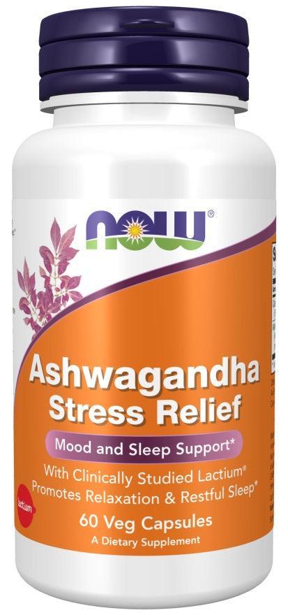 NOW Foods Ashwagandha Stress Relief - 60 vcaps- Lillys Pharmacy and Health Store