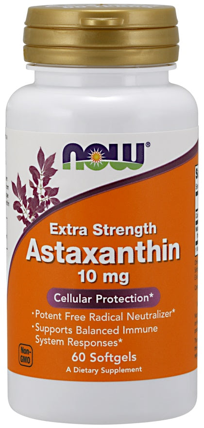 NOW Foods Astaxanthin Extra Strength, 10mg - 60 softgels - Lilly's Pharmacy