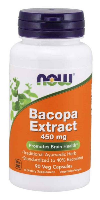 NOW Foods Bacopa Extract, 450mg - 90 Vcaps - Lilly's Pharmacy