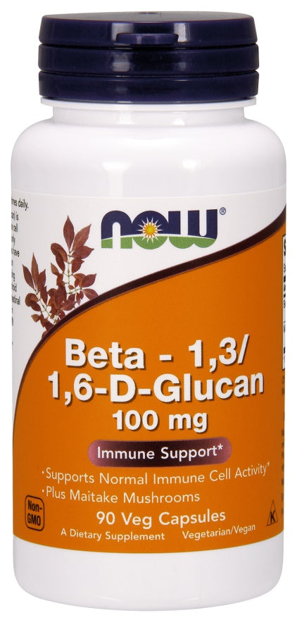 NOW Foods Beta - 1,3/1,6-D-Glucan, 100mg - 90 Vcaps - Lilly's Pharmacy