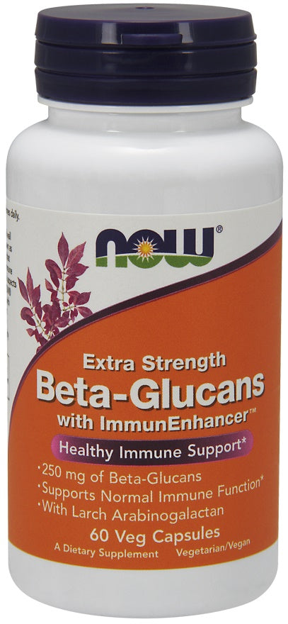 NOW Foods Beta-Glucans with ImmunEnhancer, Extra Strength - 60 Vcaps - Lilly's Pharmacy