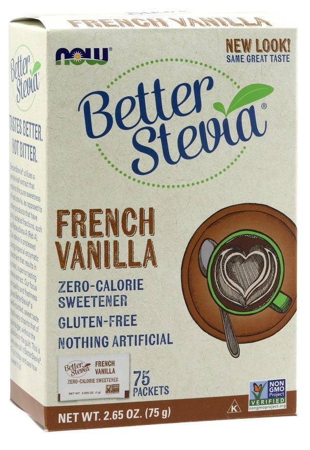 NOW Foods Better Stevia Packets, French Vanilla - 75 packets - Lilly's Pharmacy