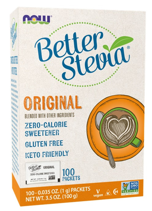 NOW Foods Better Stevia Packets, Original - 100 packets - Lilly's Pharmacy