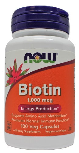 NOW Foods Biotin, 1000mcg - 100 Vcaps - Lilly's Pharmacy