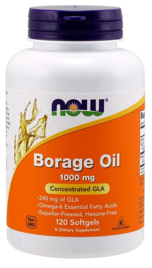 NOW Foods Borage Oil, 1000mg - 120 softgels - Lilly’s Pharmacy & Health Store