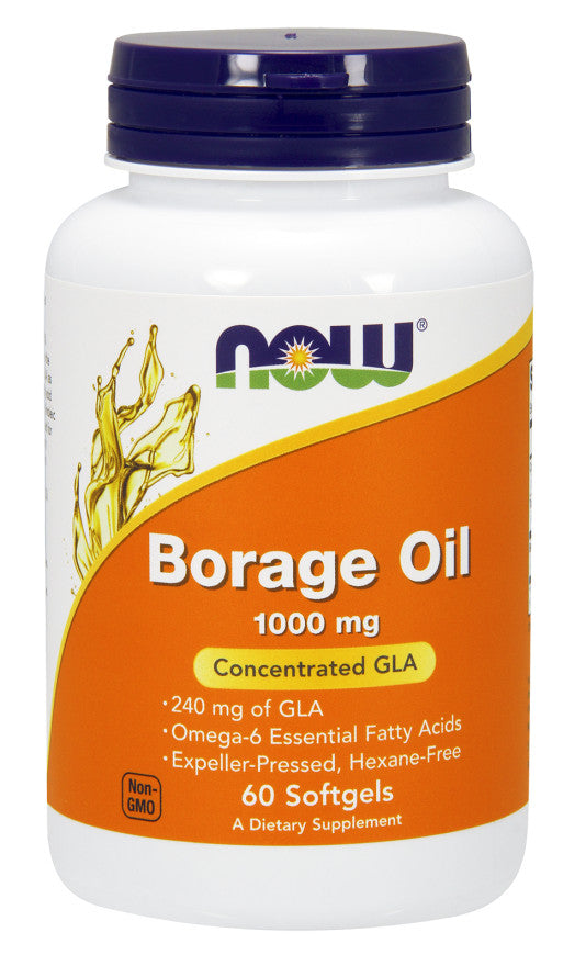 NOW Foods Borage Oil, 1000mg - 60 softgels - Lilly's Pharmacy