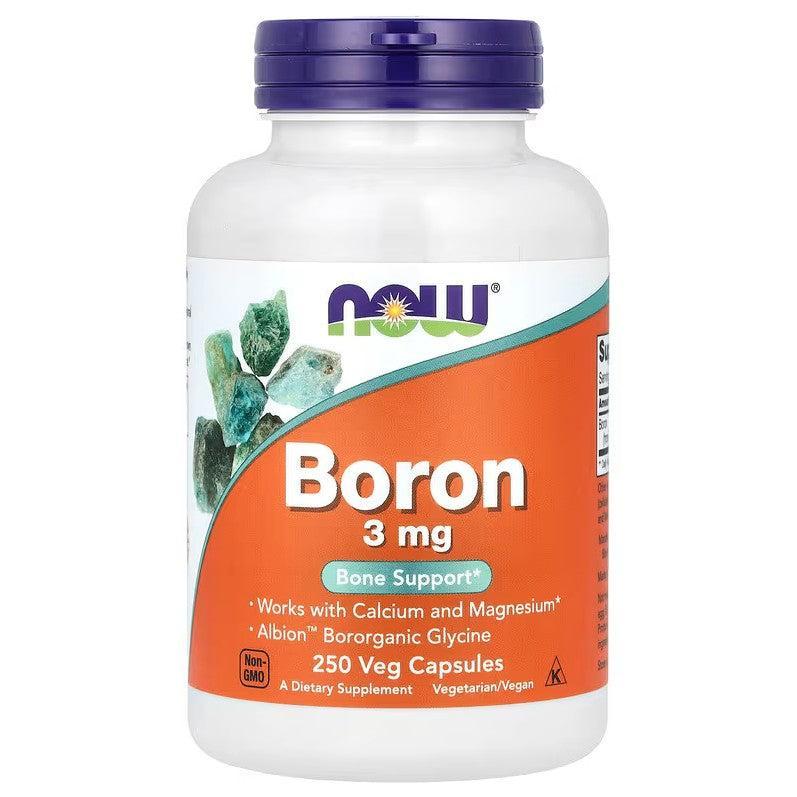 NOW Foods Boron, 3mg - 250 caps - Lilly’s Pharmacy & Health Store