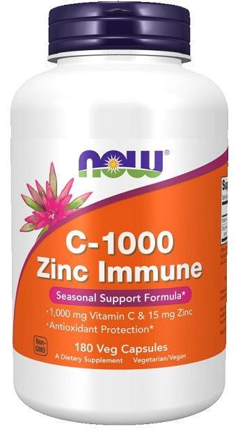 NOW Foods C-1000 Zinc Immune - 180 Vcaps - Lilly's Pharmacy