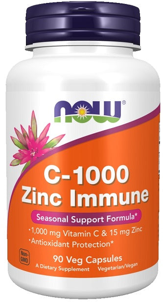 NOW Foods C-1000 Zinc Immune - 90 Vcaps - Lilly's Pharmacy