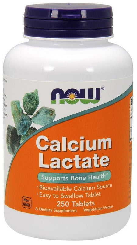 NOW Foods Calcium Lactate - 250 tablets- Lillys Pharmacy and Health Store