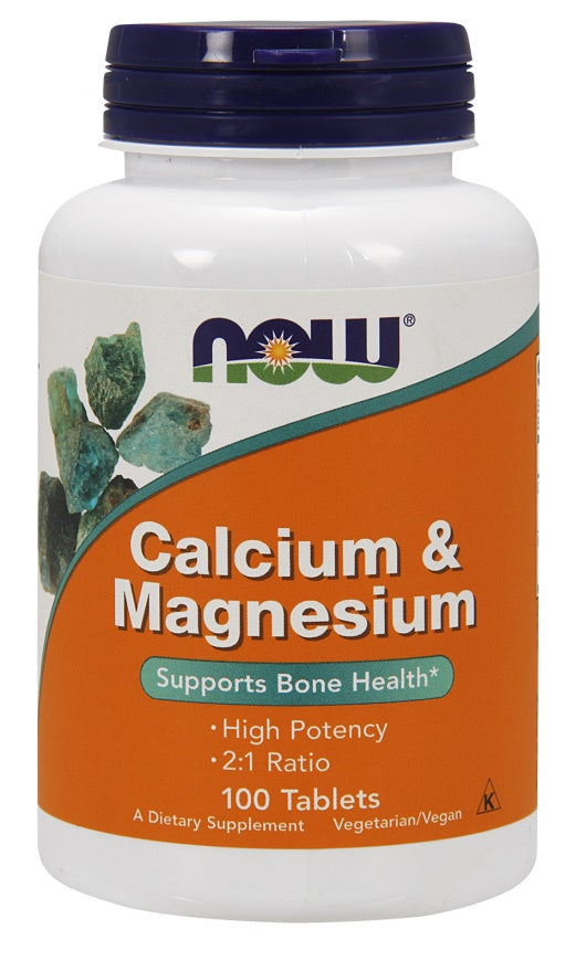 NOW Foods Calcium & Magnesium - 100 tablets - Lilly's Pharmacy