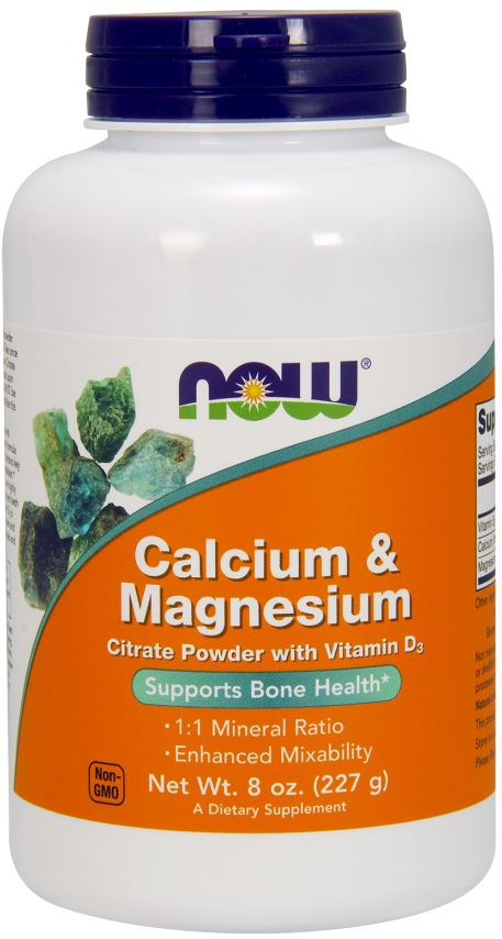 NOW Foods Calcium & Magnesium, Citrate Powder with Vitamin D3 - 227g- Lillys Pharmacy and Health Store