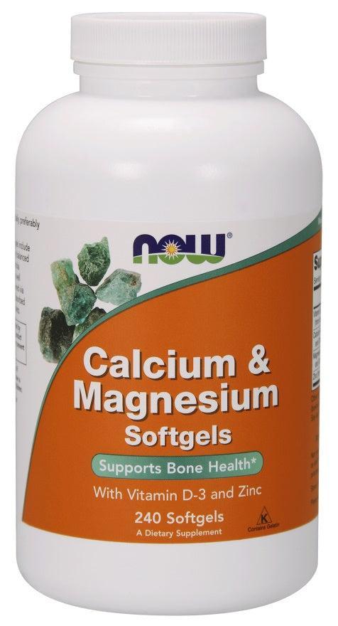NOW Foods Calcium & Magnesium with Vit D and Zinc - 240 softgels- Lillys Pharmacy and Health Store