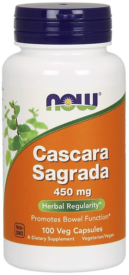 NOW Foods Cascara Sagrada, 450mg - 100 vcaps- Lillys Pharmacy and Health Store
