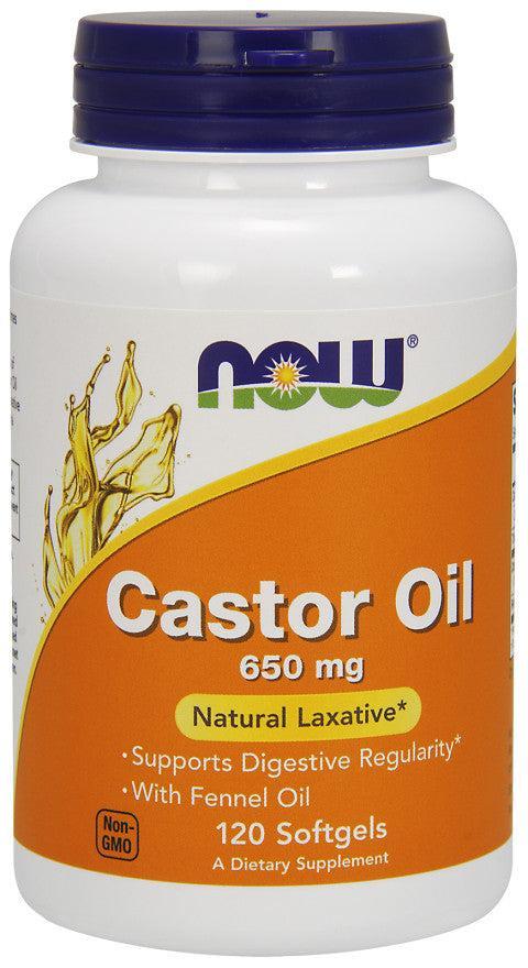 NOW Foods Castor Oil, 650mg - 120 softgels- Lillys Pharmacy and Health Store