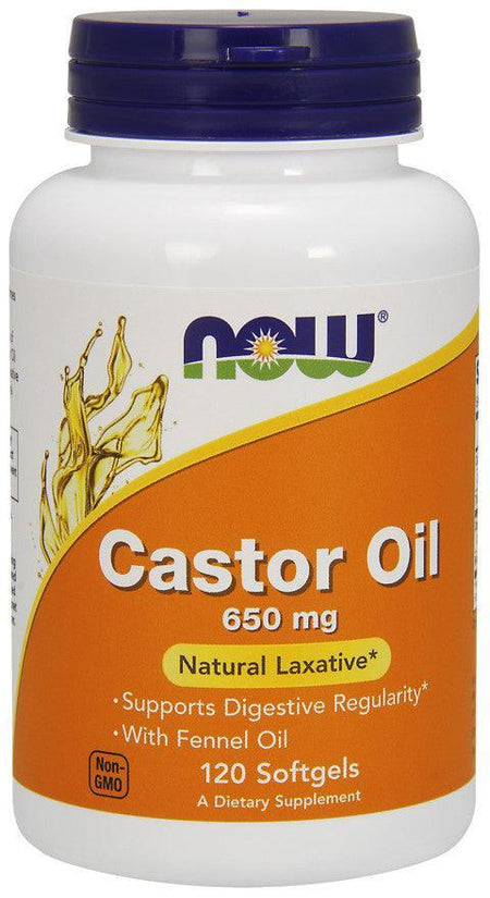NOW Foods Castor Oil, 650mg - 120 softgels- Lillys Pharmacy and Health Store