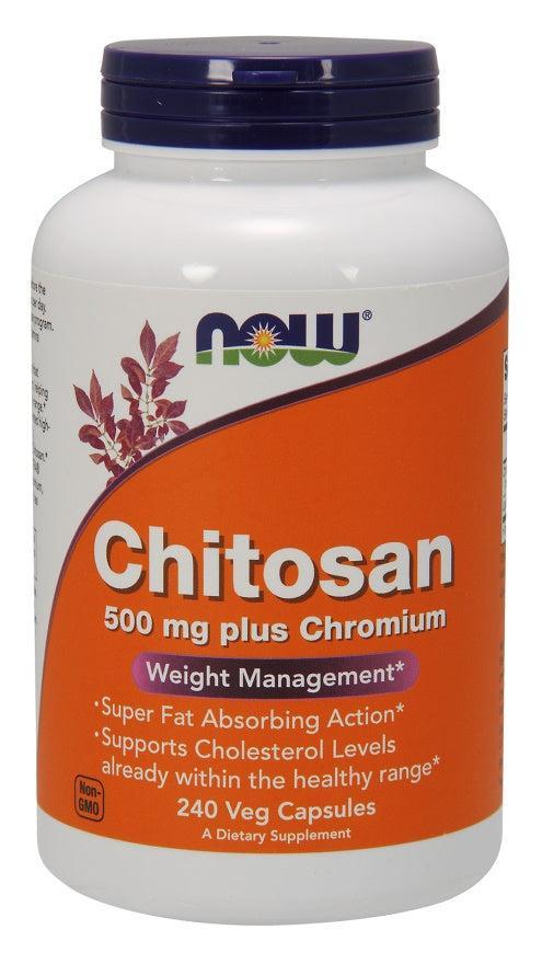 NOW Foods Chitosan, 500mg Plus Chromium - 240 vcaps- Lillys Pharmacy and Health Store