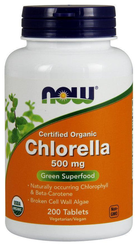 NOW Foods Chlorella, 500mg - 200 tabs- Lillys Pharmacy and Health Store