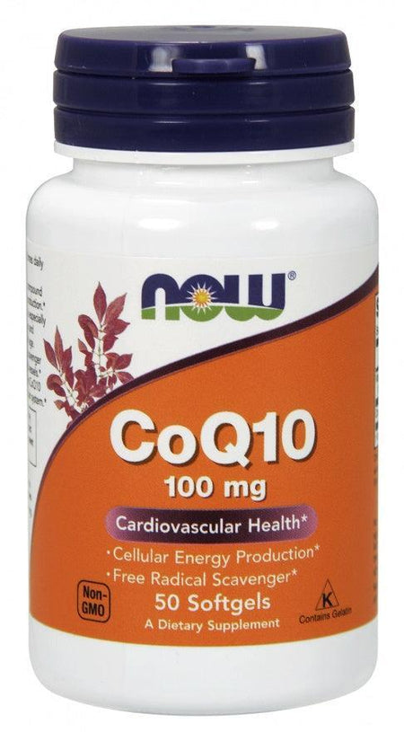NOW Foods CoQ10, 100mg - 50 softgels- Lillys Pharmacy and Health Store