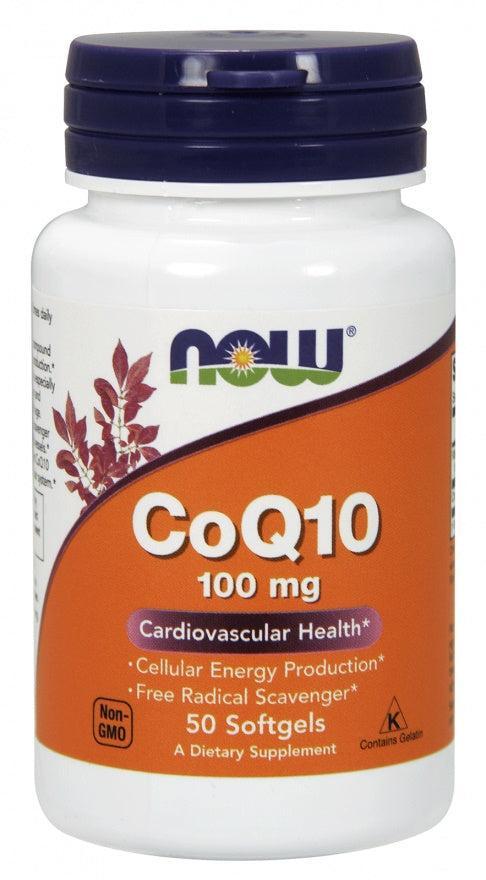 NOW Foods CoQ10, 100mg - 50 softgels- Lillys Pharmacy and Health Store