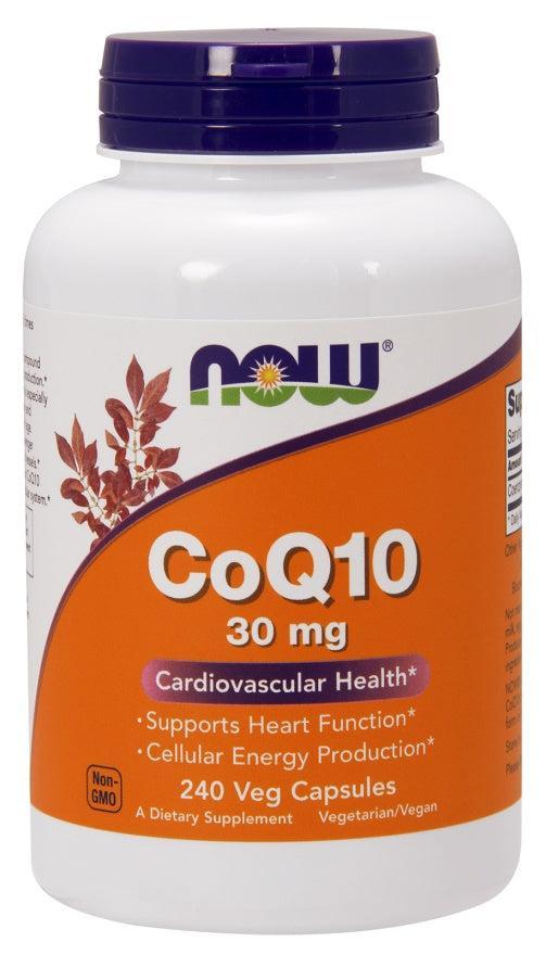 NOW Foods CoQ10, 30mg - 240 vcaps- Lillys Pharmacy and Health Store