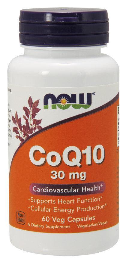 NOW Foods CoQ10, 30mg - 60 vcaps- Lillys Pharmacy and Health Store