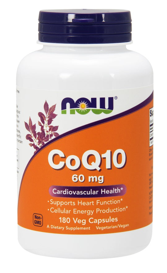 NOW Foods CoQ10, 60mg - 180 Vcaps - Lilly's Pharmacy