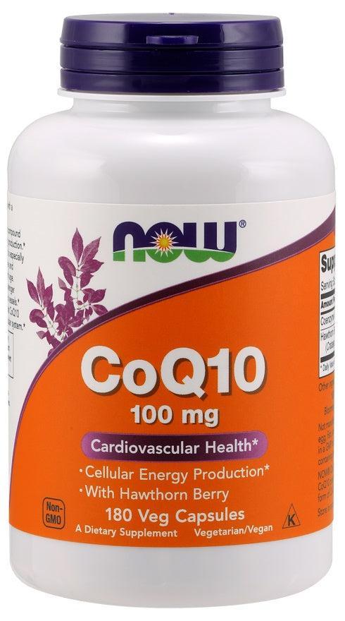 NOW Foods CoQ10 with Hawthorn Berry, 100mg - 180 vcaps- Lillys Pharmacy and Health Store
