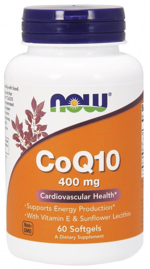 NOW Foods CoQ10 with Lecithin & Vitamin E, 400mg - 60 softgels- Lillys Pharmacy and Health Store
