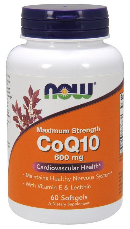 NOW Foods CoQ10 with Lecithin & Vitamin E, 600mg - 60 softgels- Lillys Pharmacy and Health Store