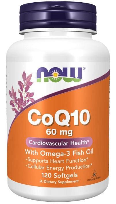 NOW Foods CoQ10 with Omega-3, 60mg - 120 softgels- Lillys Pharmacy and Health Store