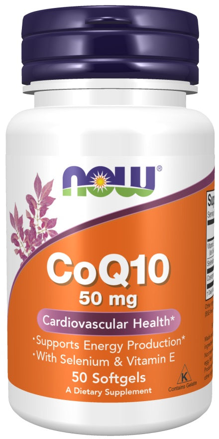 NOW Foods CoQ10 with Selenium & Vitamin E, 50mg - 50 softgels - Lilly's Pharmacy