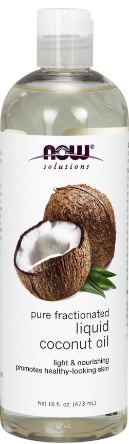 NOW Foods Coconut Oil, Liquid Pure Fractionated - 473 ml.- Lillys Pharmacy and Health Store