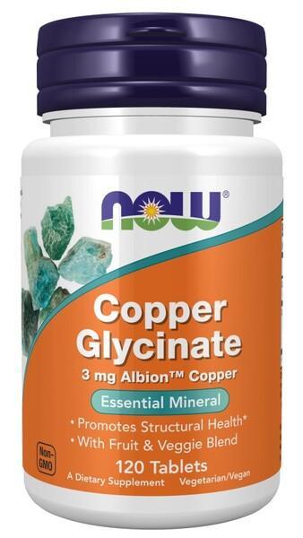 NOW Foods Copper Glycinate - 120 tabs- Lillys Pharmacy and Health Store