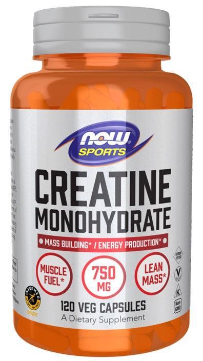NOW Foods Creatine Monohydrate, 750mg - 120 vcaps- Lillys Pharmacy and Health Store