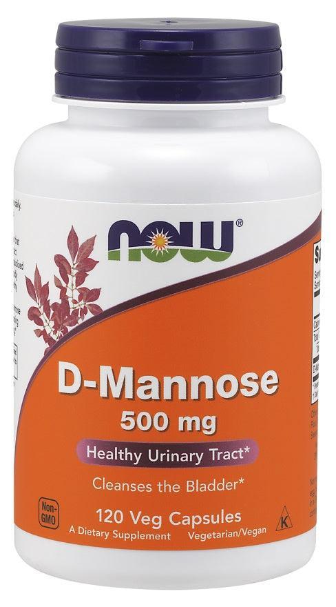 NOW Foods D-Mannose, 500mg - 120 vcaps- Lillys Pharmacy and Health Store