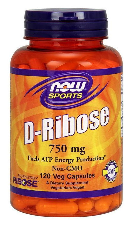 NOW Foods D-Ribose, 750mg - 120 vcaps- Lillys Pharmacy and Health Store