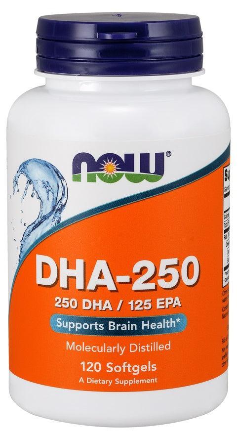 NOW Foods DHA-250, 250 DHA / 125 EPA - 120 softgels- Lillys Pharmacy and Health Store
