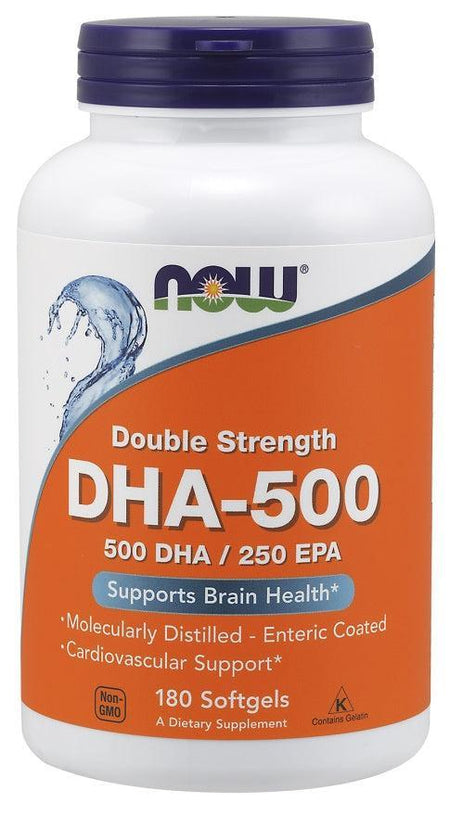 NOW Foods DHA-500, 500 DHA / 250 EPA - 180 softgels- Lillys Pharmacy and Health Store